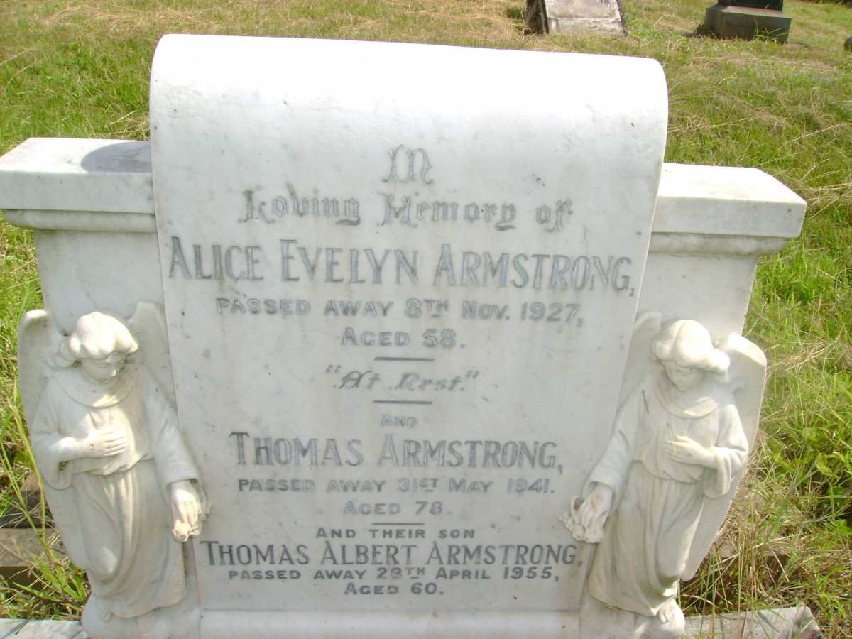 ARMSTRONG Thomas -1941 Alice Evelyn -1927 :: ARMSTRONG Thomas Albert -1955 :: KEMP Lorna Joan Marie nee ARMSTRONG -1966