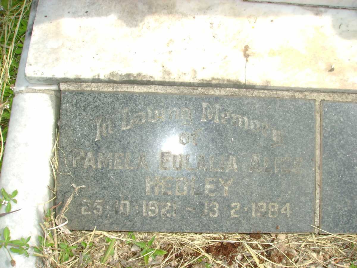 HEDLEY Pamela E? A? 1921-1984 