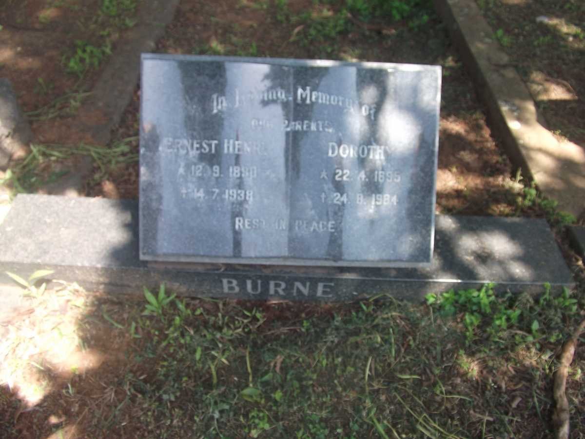 BURNE Ernest Henry 1880-1938 &amp; Dorothy 1895-1984