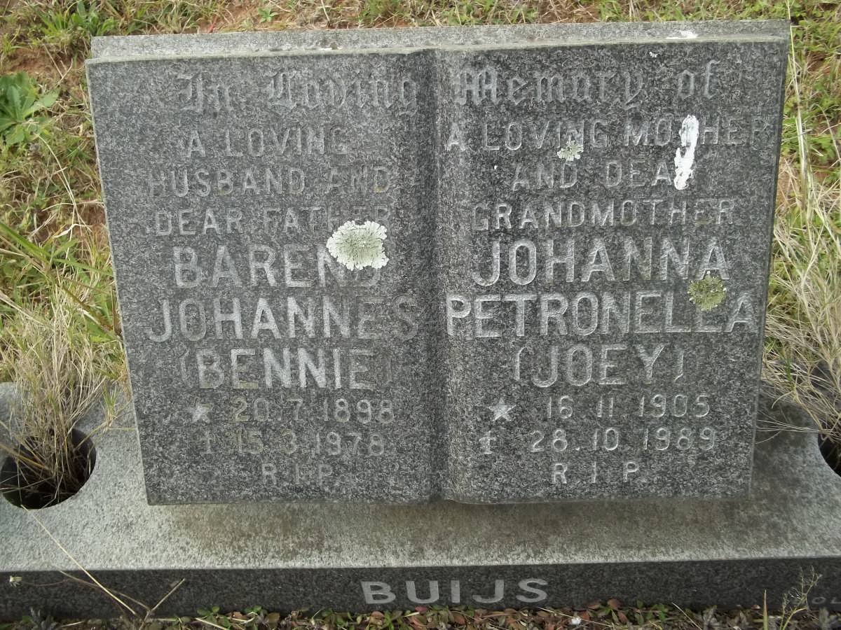 BUIJS Barend Johannes 1898-1978 &amp; Johanna Petronella 1905-1989