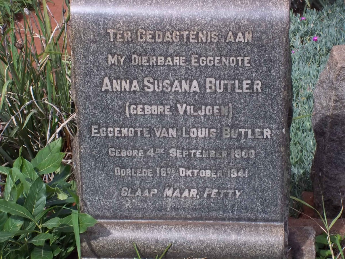 BUTLER Anna Susana nee VILJOEN 1900-1941