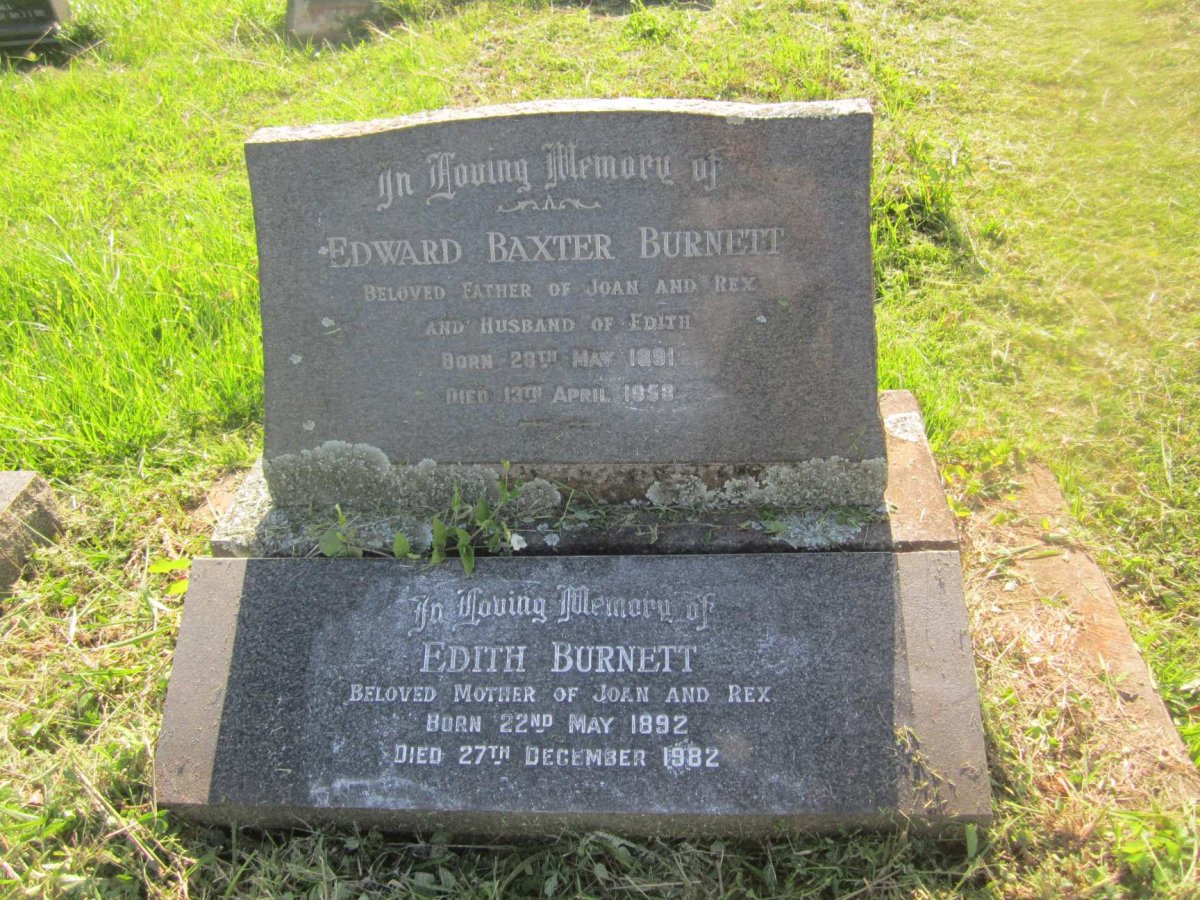 BURNETT Edward Baxter 1891-1958 &amp; Edith 1892-1982
