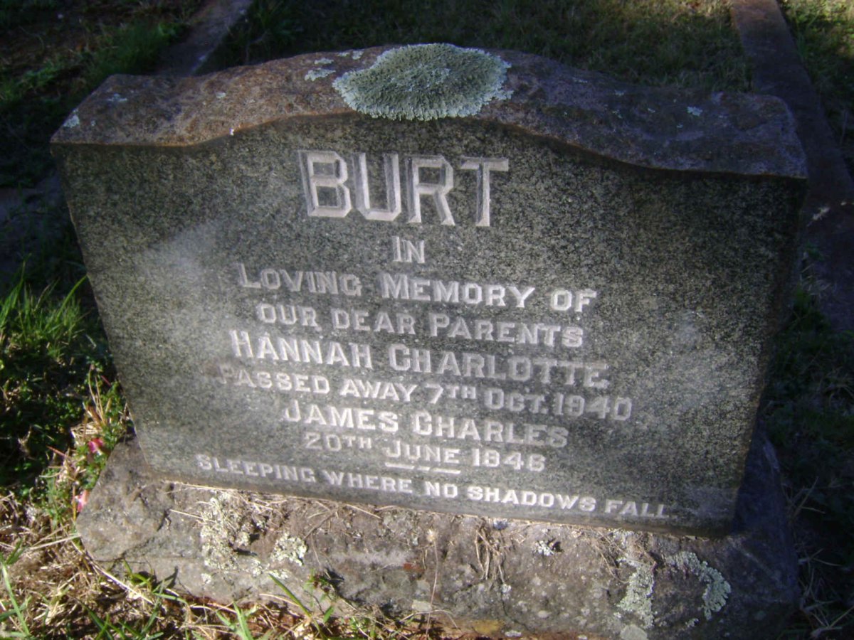 BURT James Charles -1946 &amp; Hannah Charlotte -1940