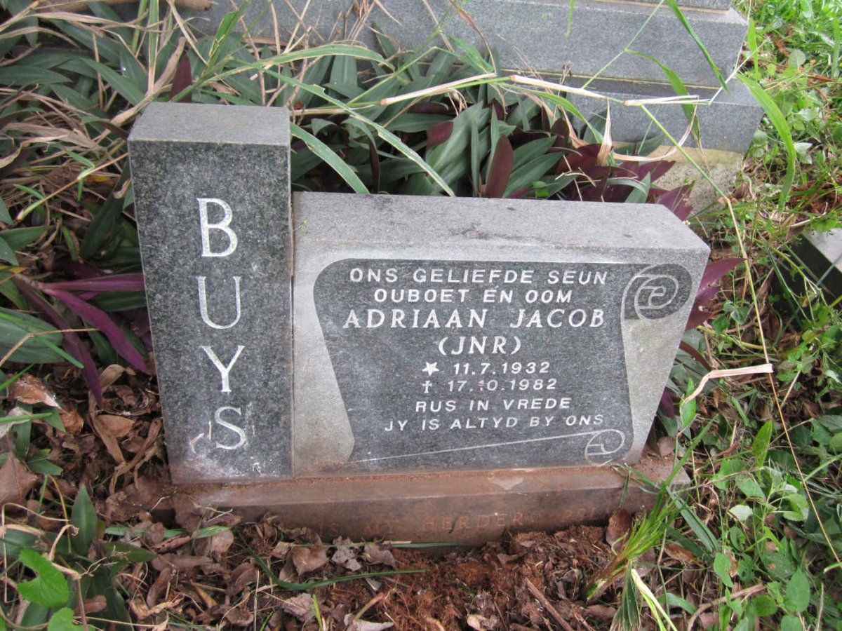 BUYS Adriaan Jacob 1932-1982