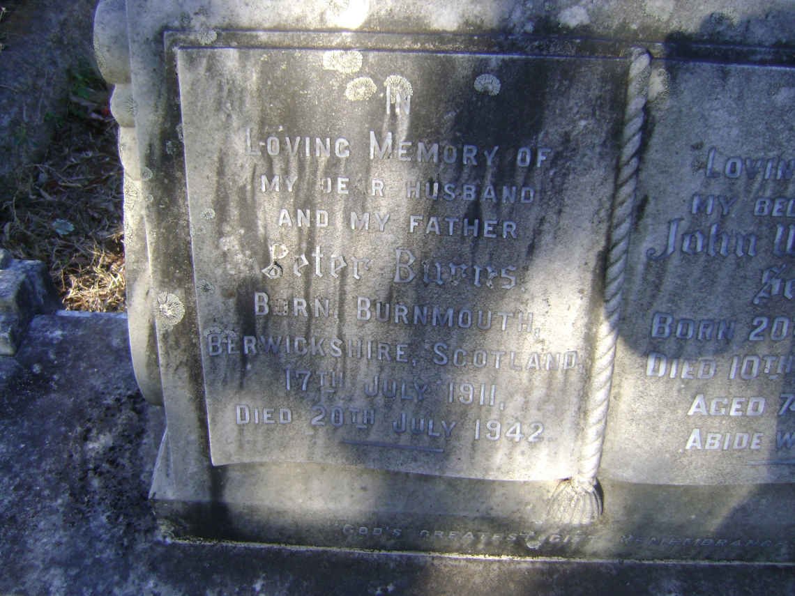 BURNS Peter 1911-1942 :: SAVAGE John William Wood 1901-1975