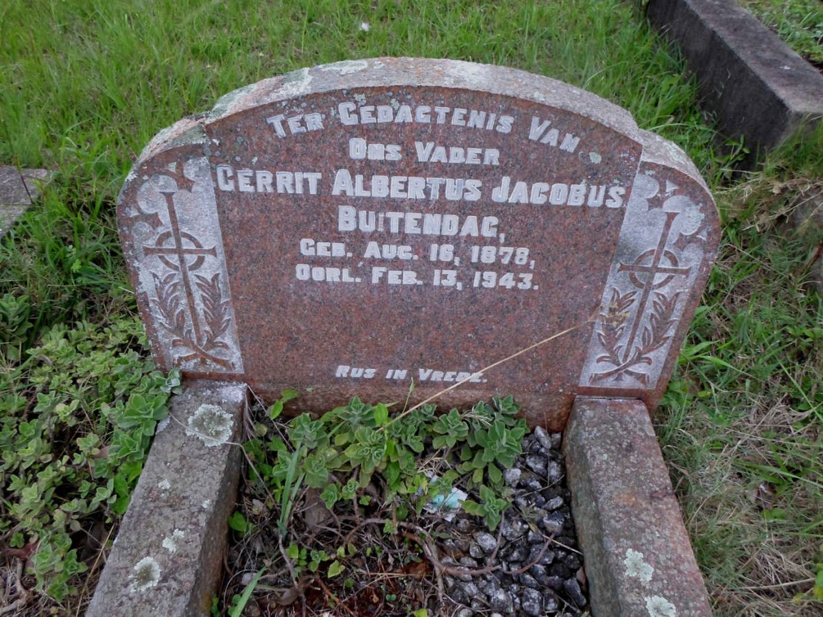 BUITENDAG Gerrit Albertus Jacobus 1878-1943