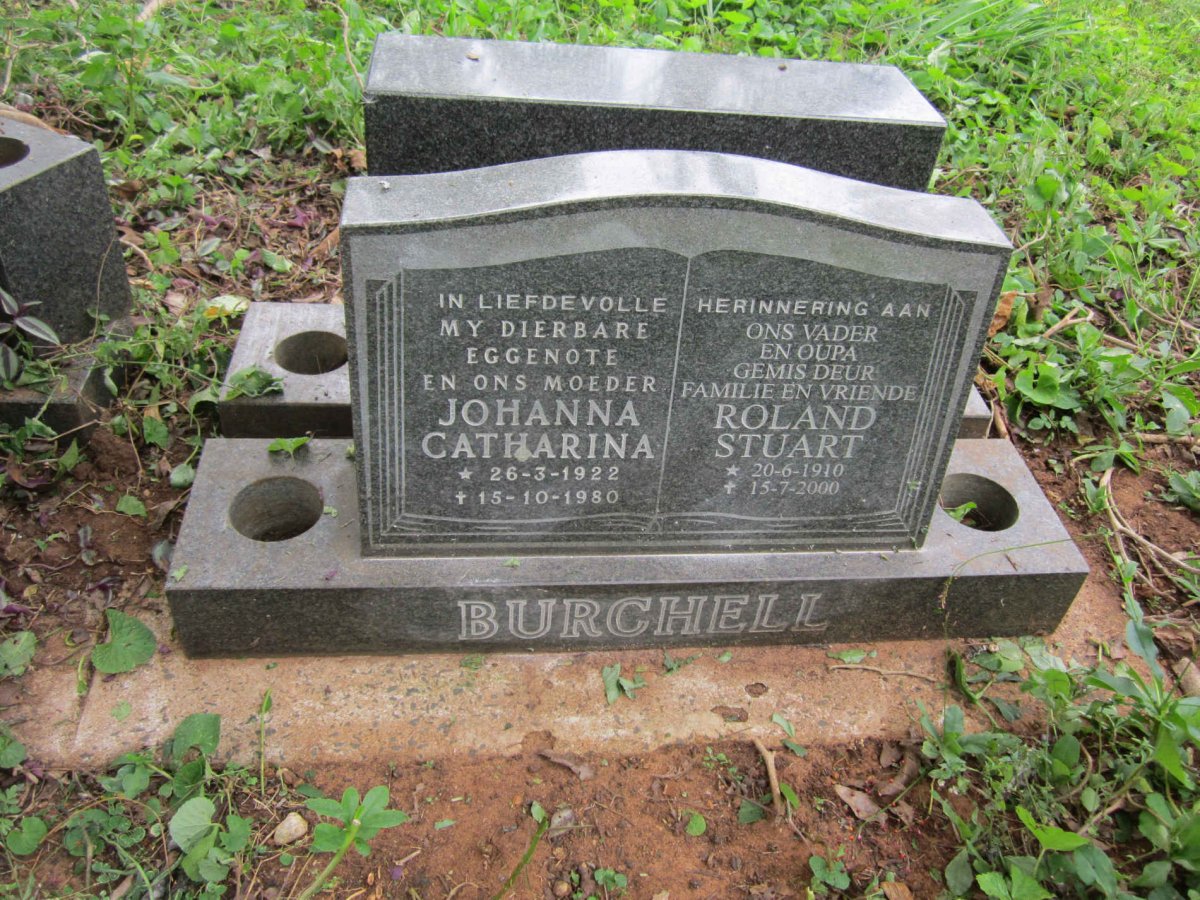 BURCHELL Roland Stuart 1910-2000 &amp; Johanna Catharina 1922-1980