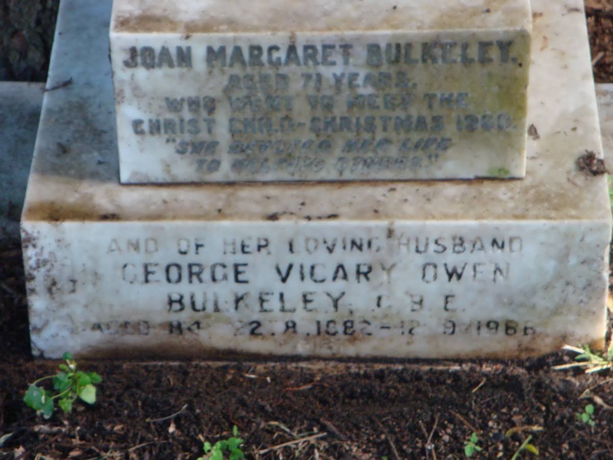 BULKELEY George Vicary Owen 1882-1966 &amp; Joan Margaret -1960