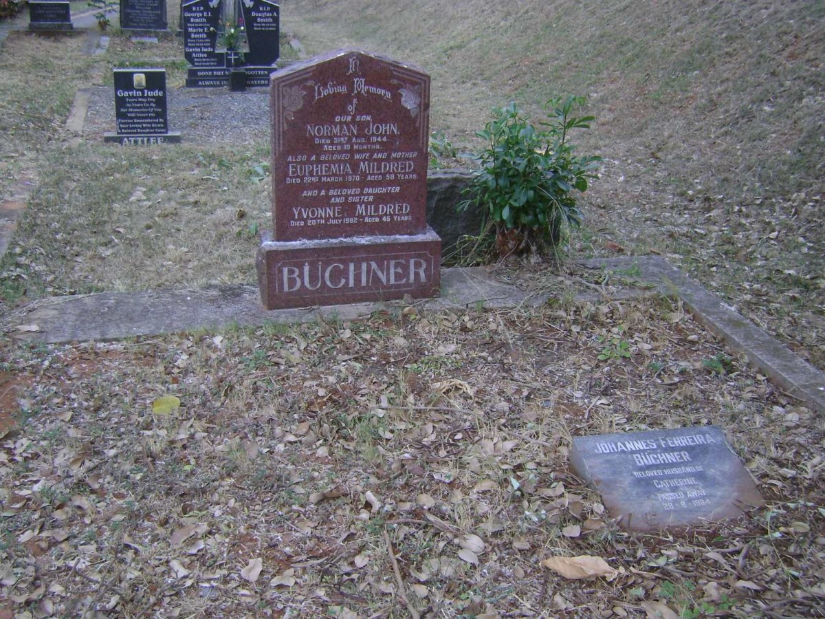 BÜCHNER Norman John -1944 :: BÜCHNER Yvonne Mildred -1962 :: BÜCHNER Euphemia Mildred -1970 :: BÜCHNER Johannes Ferreira -1984