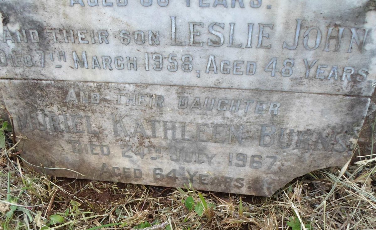 BURNS Leslie John -1958 :: BURNS Muriel Kathleen -1967