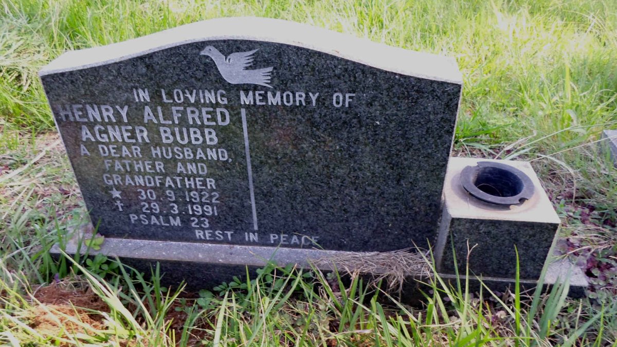 BUBB Henry Alfred Agner 1922-1991
