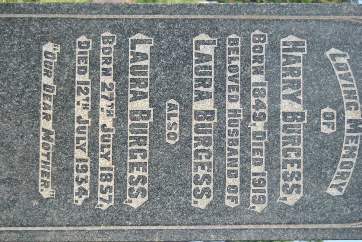 BURGESS Harry 1849-1919 &amp; Laura 1857-1934