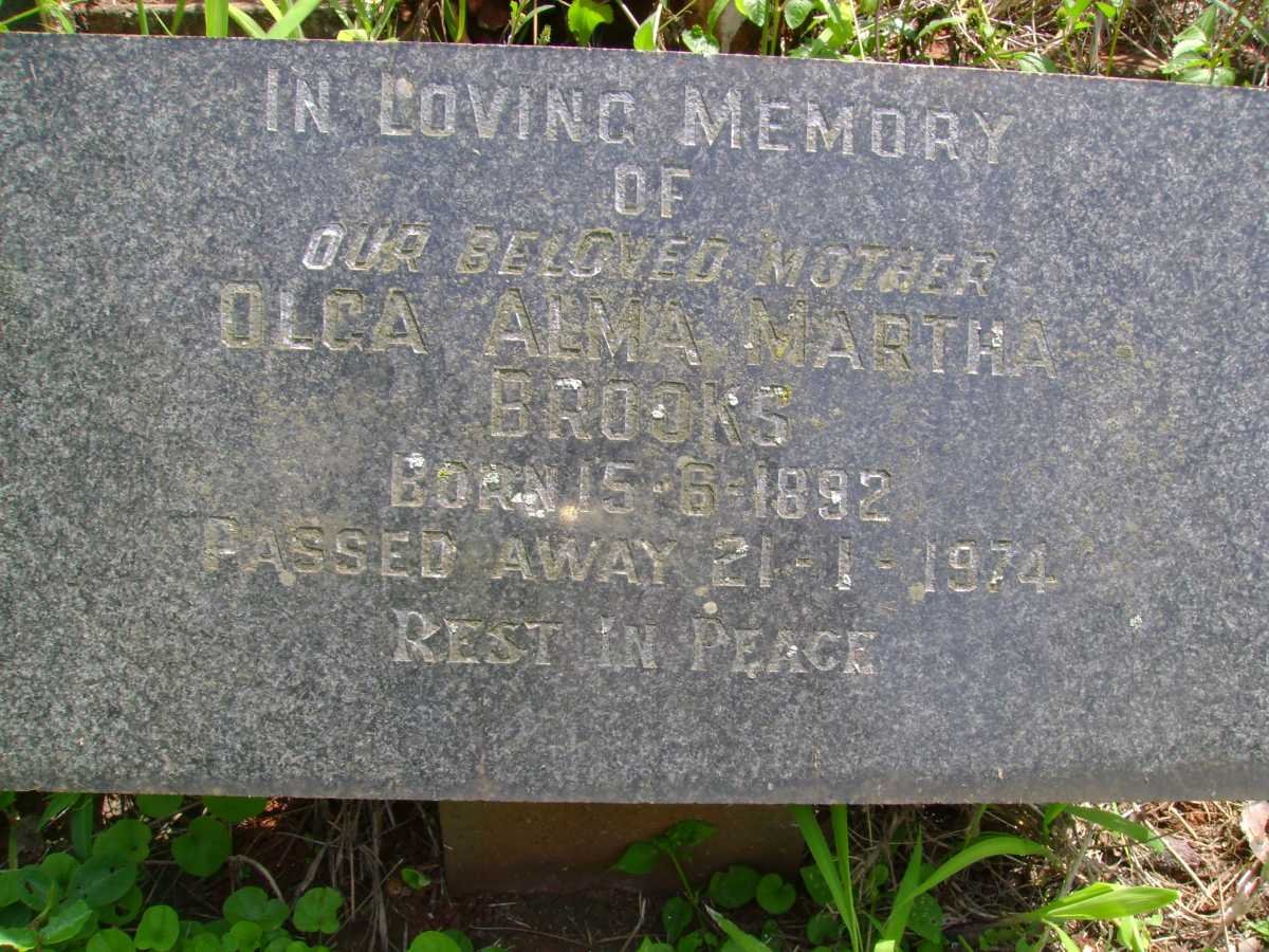 BROOKS Olga Alma Martha 1892-1974