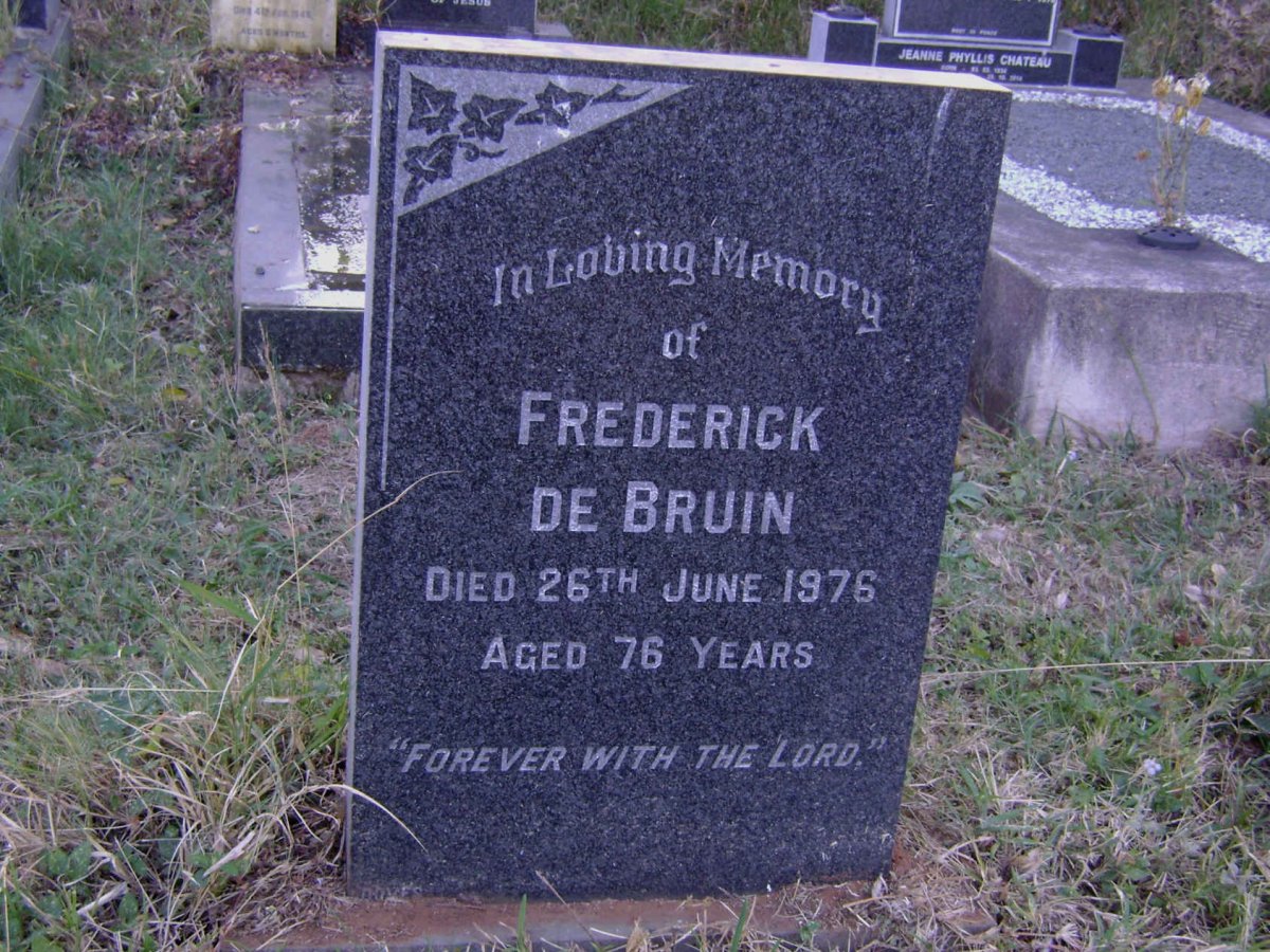 BRUIN Frederick, de -1976
