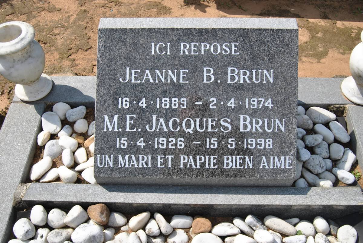 BRUN M.E. Jacques 1926-1998 :: BRUN Jeanne 1889-1974