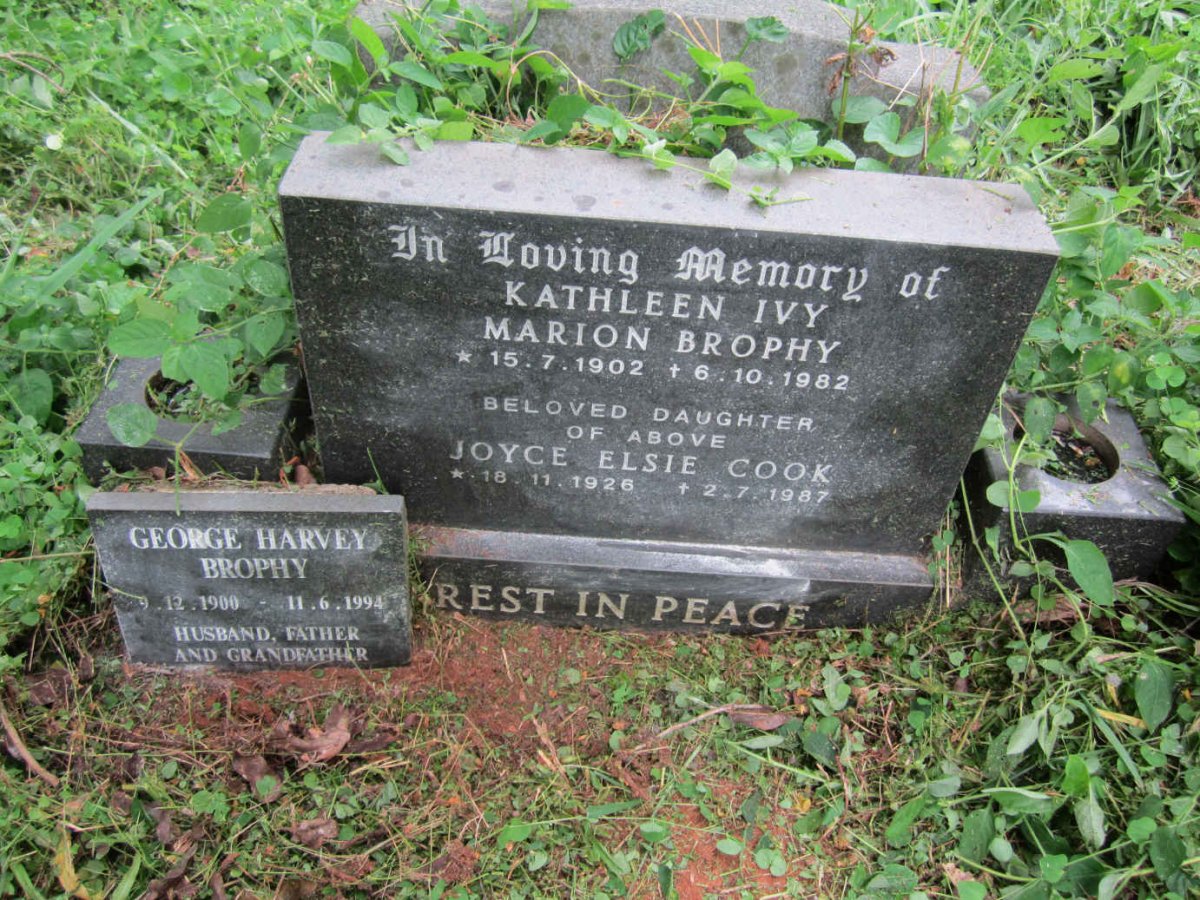 BROPHY George Harvey 1900-1994 &amp; Kathleen Ivy Marion 1902-1982 :: COOK Joyce Elsie 1926-1987