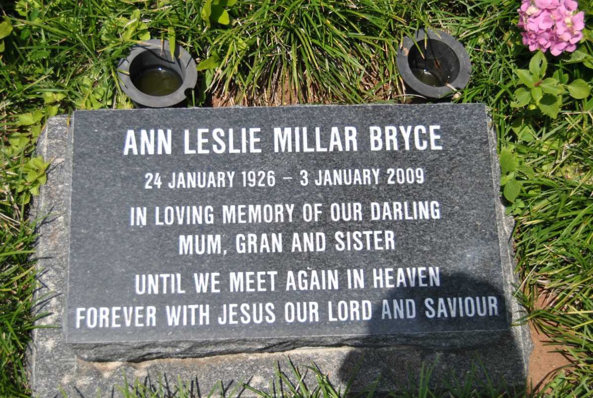 BRYCE Ann Leslie Millar 1926-2009
