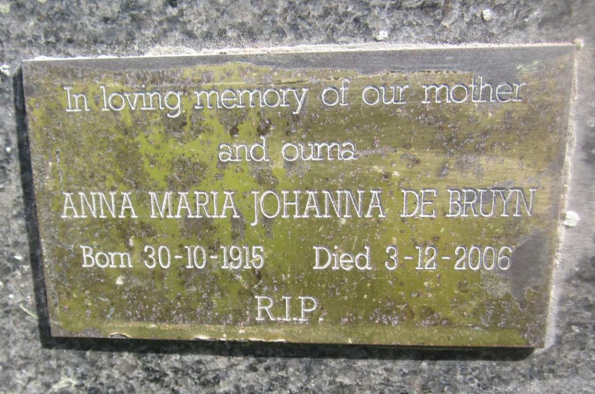 BRUYN J.H.F., de 1916-1977 &amp; Anna Maria Johanna 1915-2006 :: BRUYN Louis, de 1945-1963