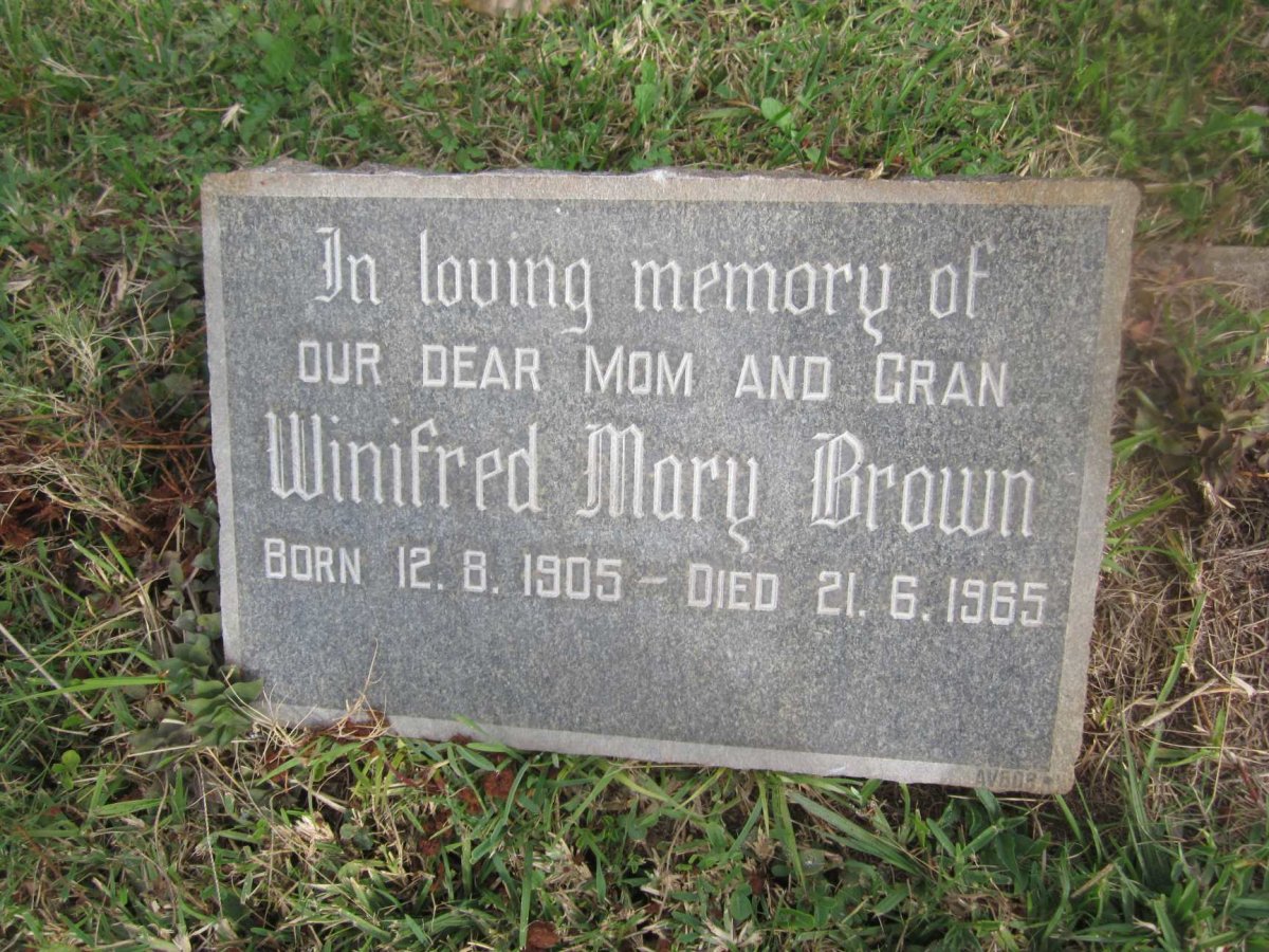 BROWN Winifred Mary 1905-1965
