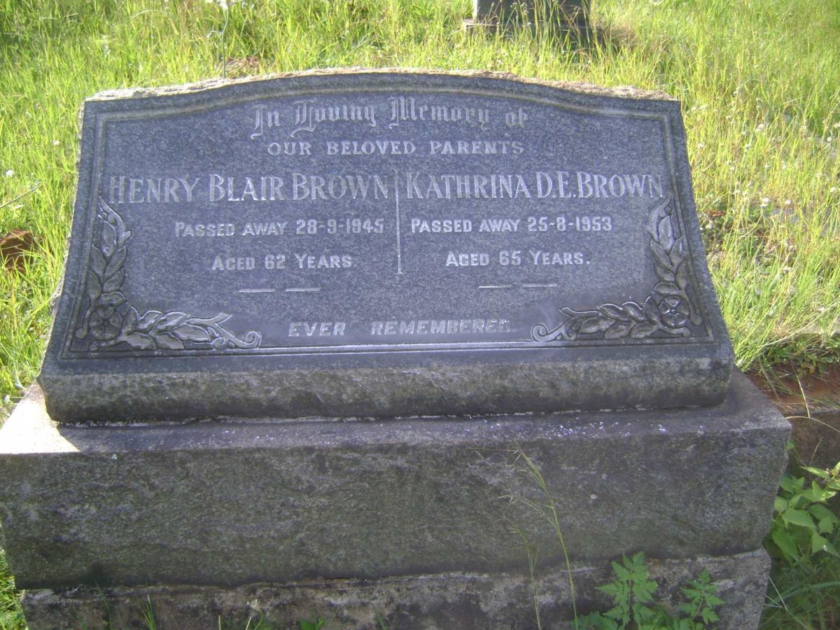 BROWN Henry Blair -1945 &amp; Kathrina D.E. -1953