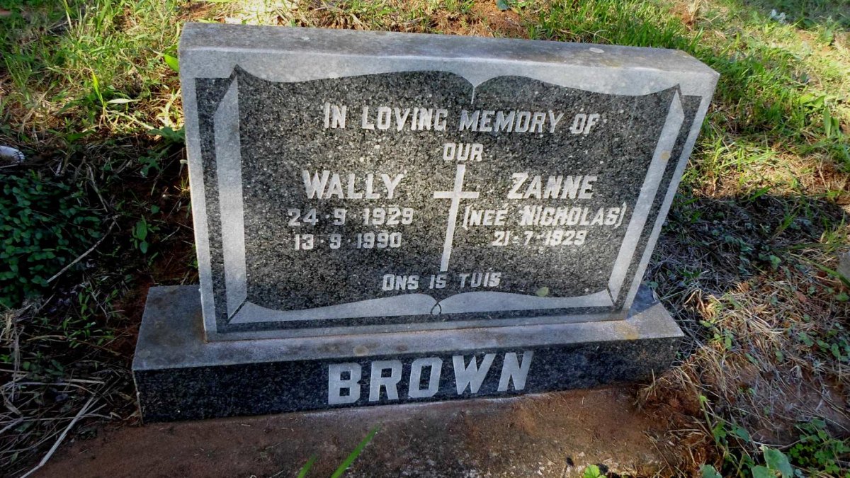 BROWN Wally 1929-1990 &amp; Zanne NICHOLAS 1929-