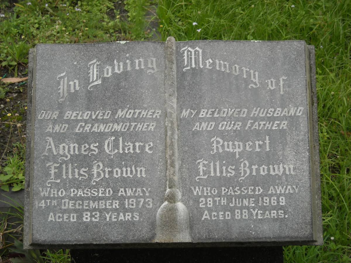 BROWN Rupert, Ellis -1969 &amp; Agnes Clare -1973
