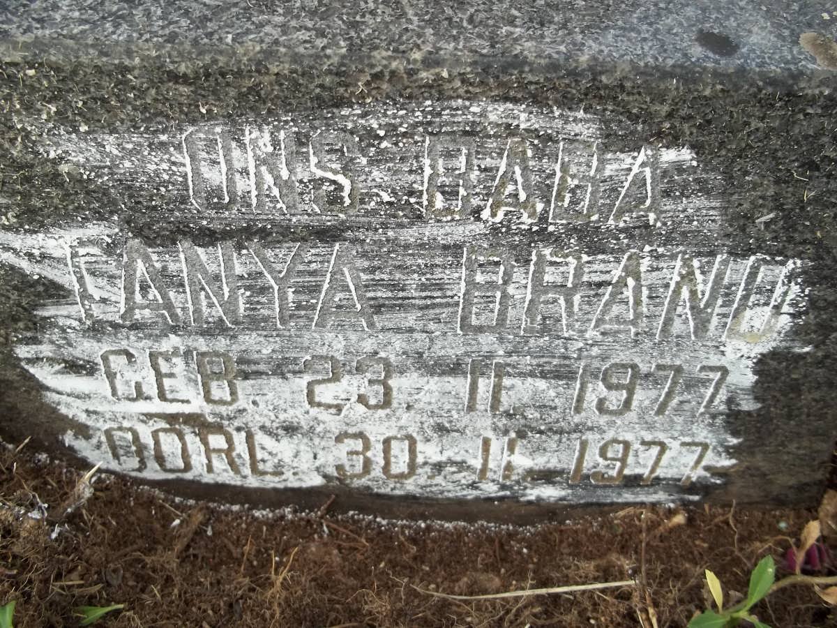 BRAND Hugo Marthinus 1920-1960 :: BRAND Tanya 1977-1977