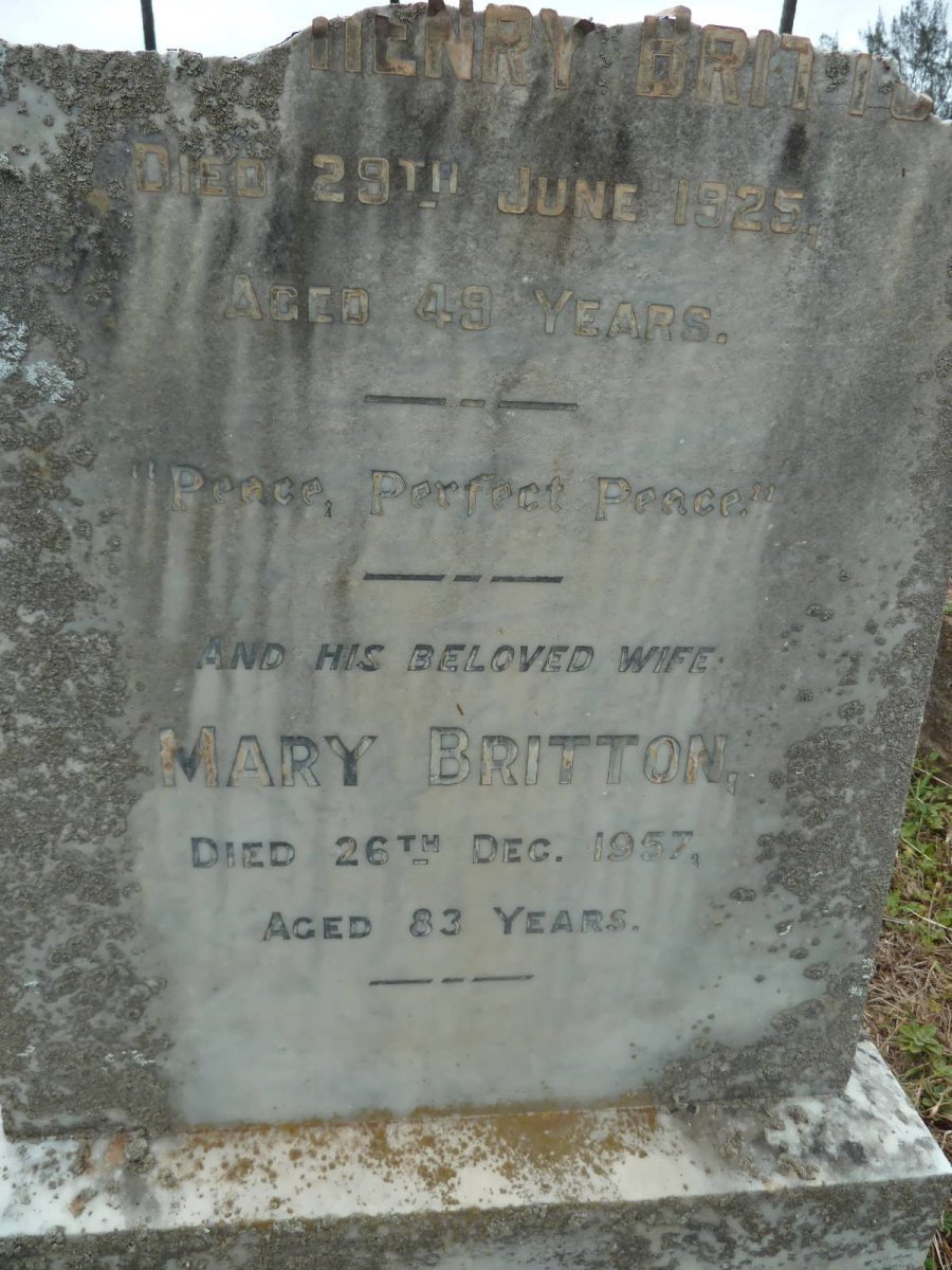 BRITTON Thomas Henry -1925 &amp; Mary -1957 
