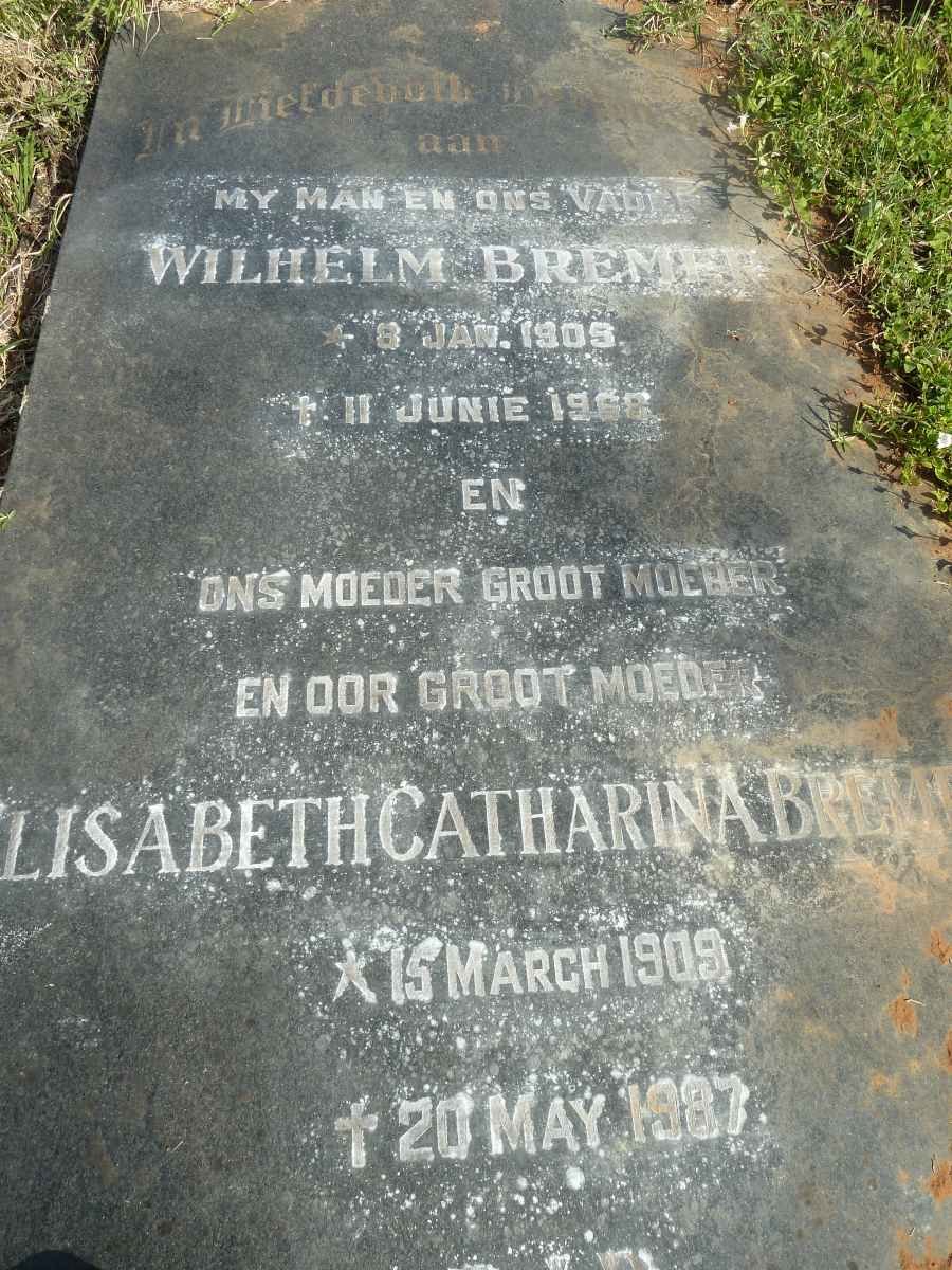 BREMER Wilhelm 1905-1968 &amp; Elisabeth Catharina 1909-1987