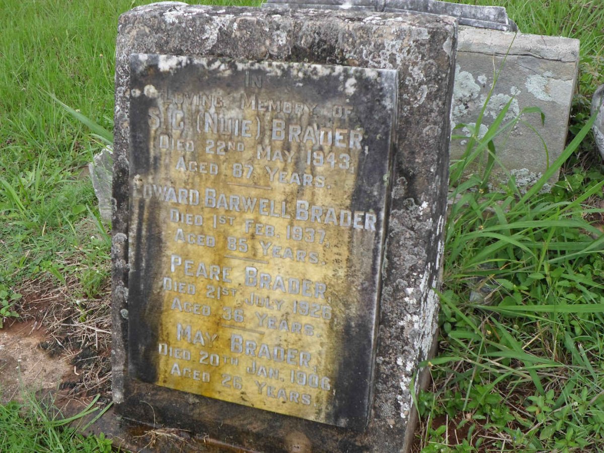 BRADER S.C. -1943 :: BRADER Edward Barwell -1937 :: BRADER Peare -1926 :: BRADER May -1906