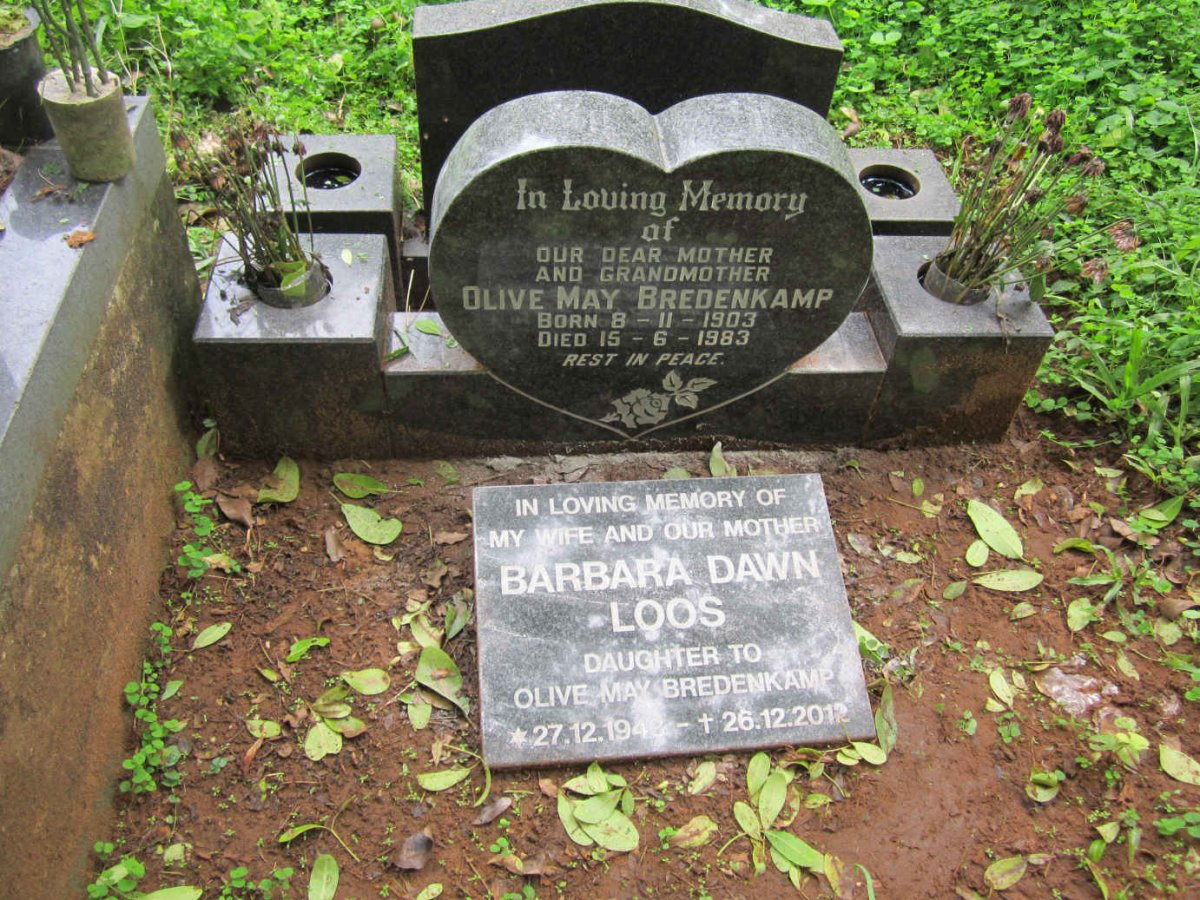 BREDENKAMP Olive May 1903-1983 :: LOOS Barbara Dawn 1943-2012
