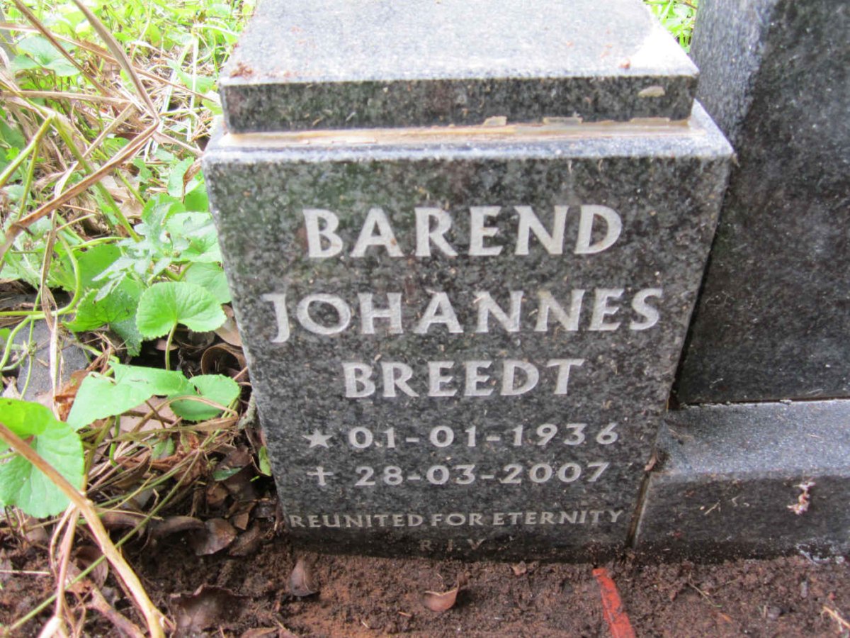BREEDT Barend Johannes 1936-2007