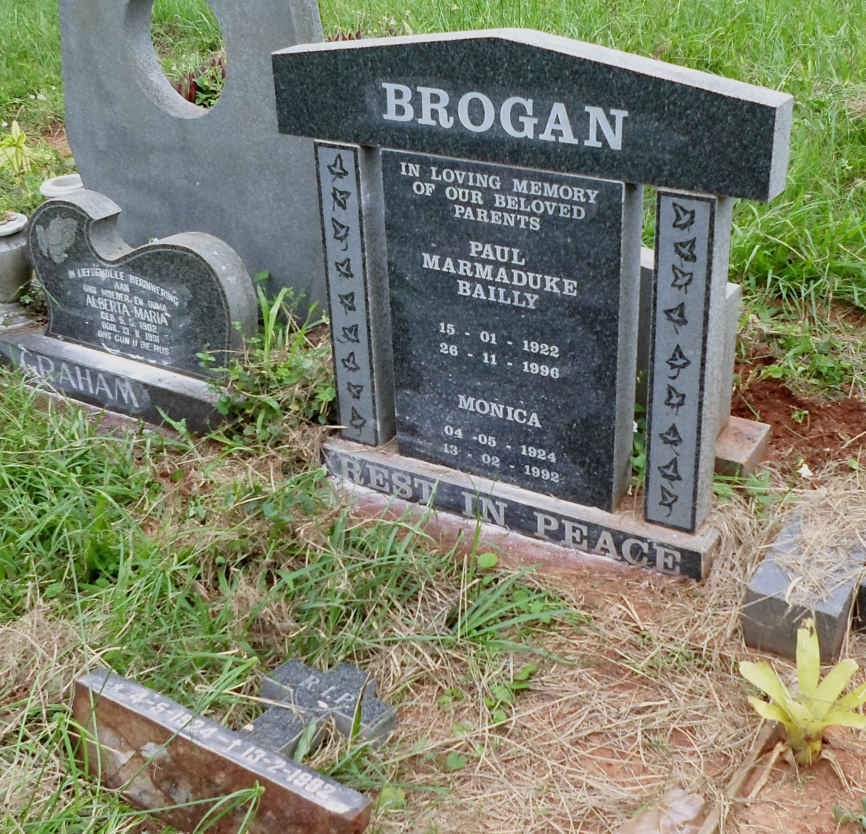 BROGAN Paul Marmaduke 1922-1996 &amp; Monica 1924-1992