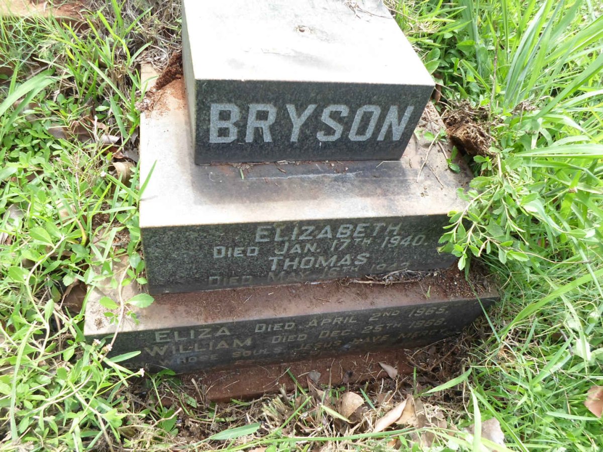 BRYSON Thomas -1942 &amp; Elizabeth -1940 :: BRYSON William -1968 &amp; Eliza -1965