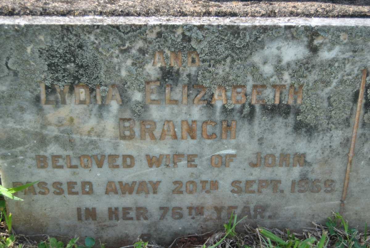 BRANCH Lydia Elizabeth -1969