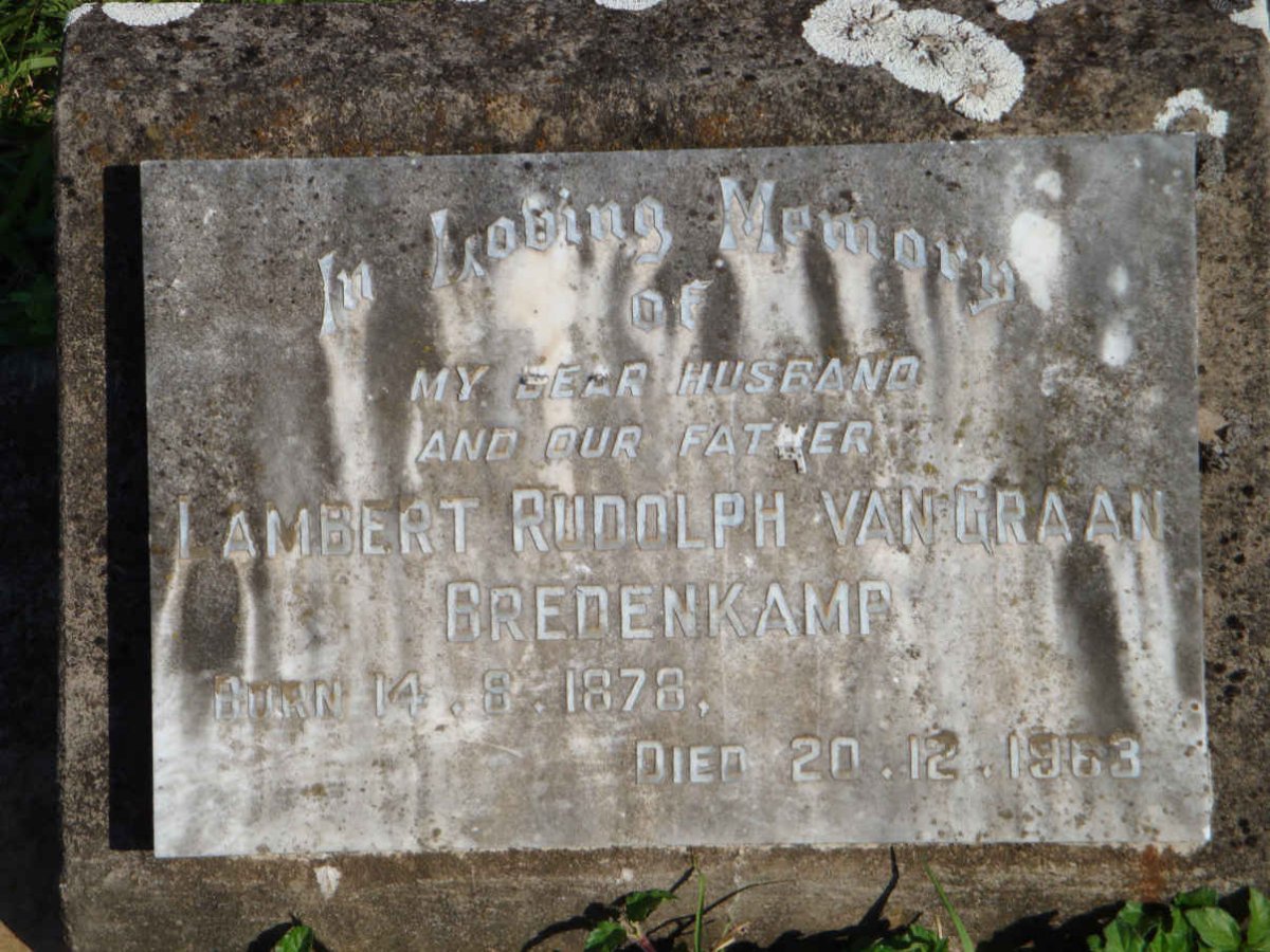 BREDENKAMP Lambert Rudolph van Graan 1878-1963