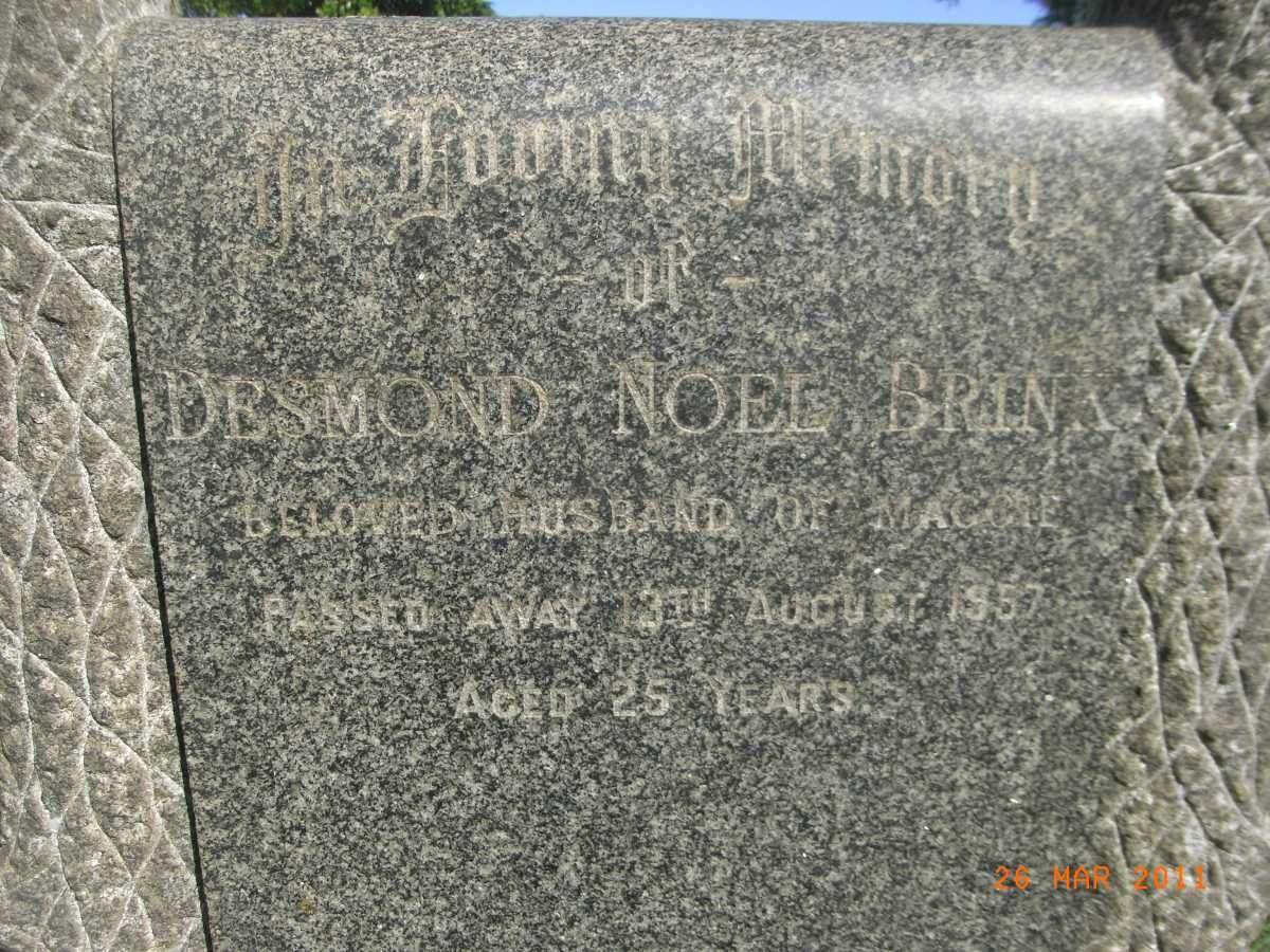 BRINK Desmond Noel -1957
