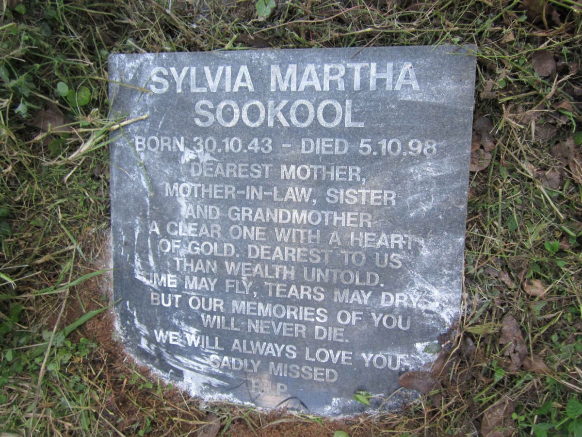 SOOKOOL Sylvia Martha 1943-1998