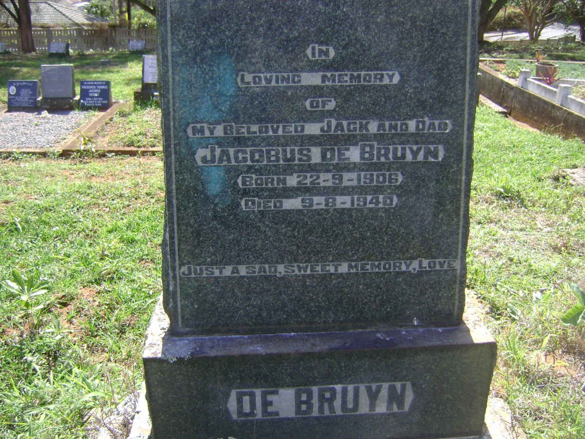 BRUYN Jacobus, de 1906-1940