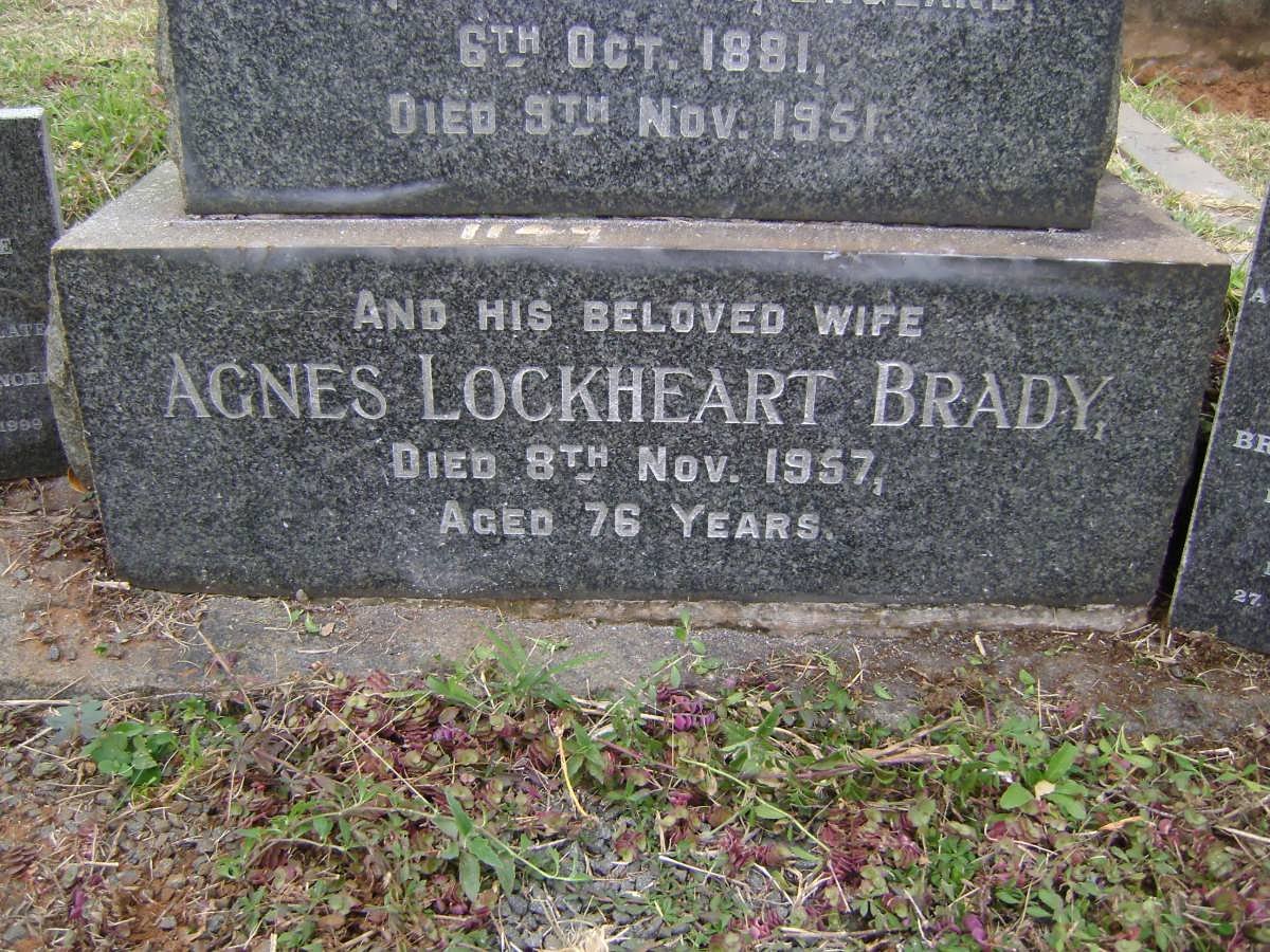 BRADY Agnes Lockheart  -1957