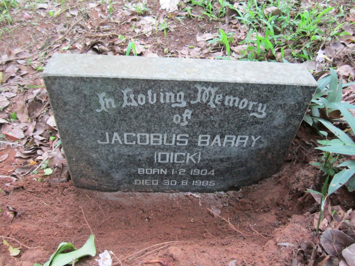 BARRY Jacobus 1904-1985