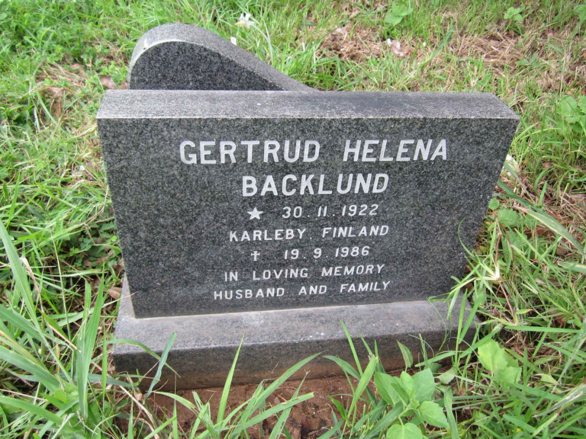 BACKLUND Gertrud Helena 1922-1986