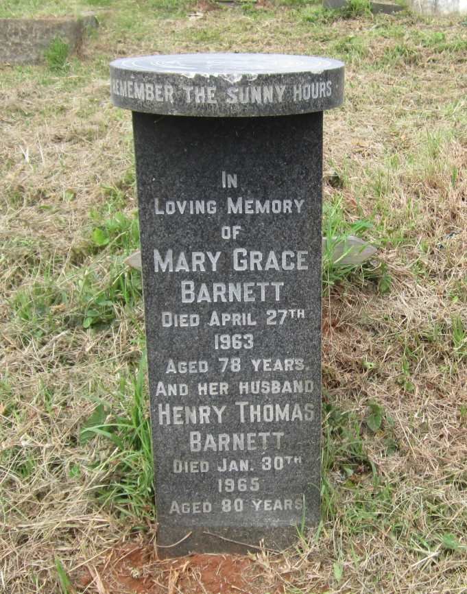 BARNETT Henry Thomas -1965 &amp; Mary Grace -1963