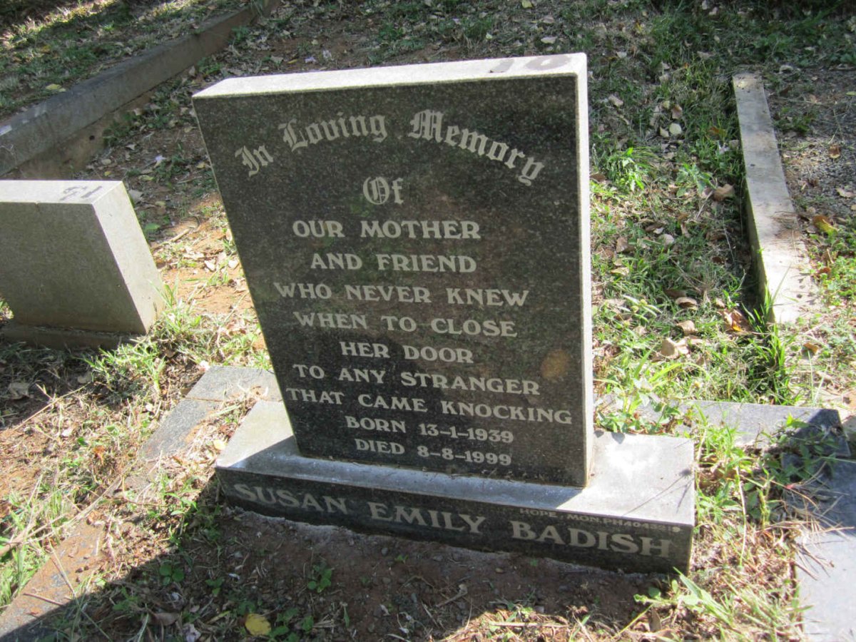 BADISH Susan Emily 1939-1999