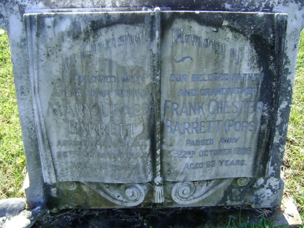 BARRETT Frank Chester -1966 &amp; Mary Grace -1949