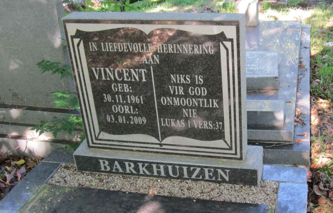 BARKHUIZEN Vincent 1961-2009