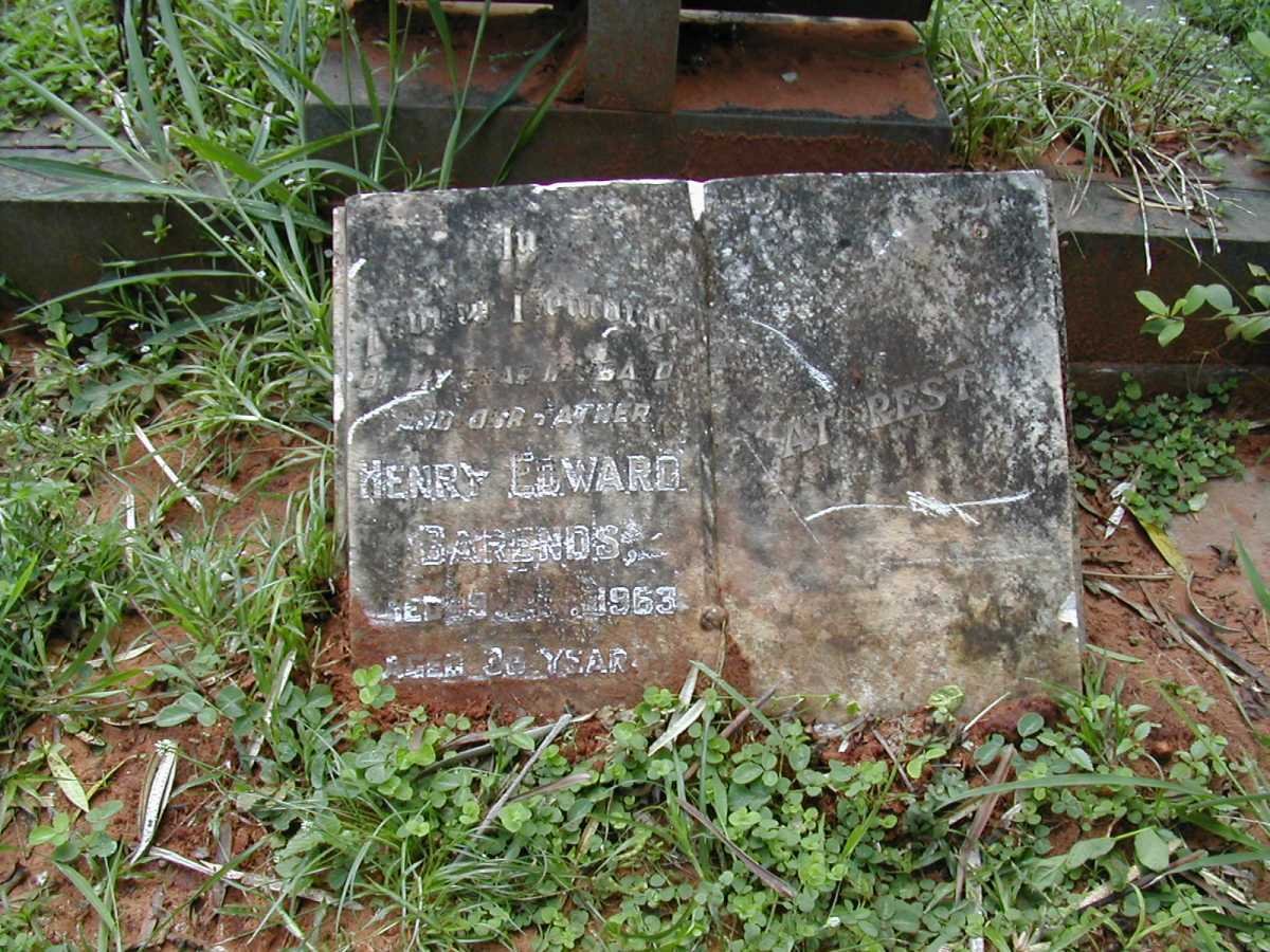 BARENDS Henry Edward -1963