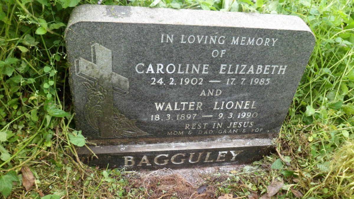 BAGGULEY Walter Lionel 1897-1990 &amp; Caroline Elizabeth 1902-1985
