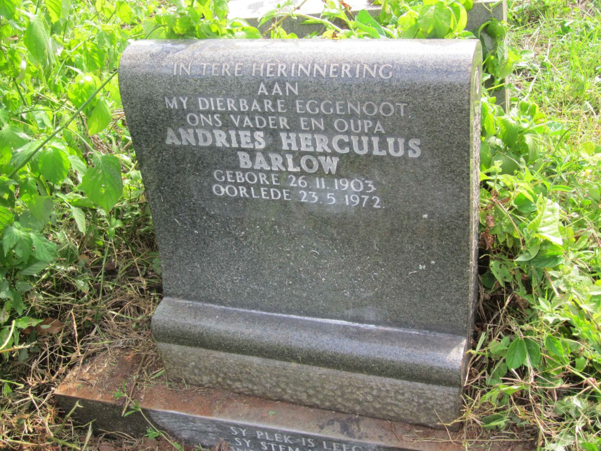 BARLOW Andries Herculus 1903-1972