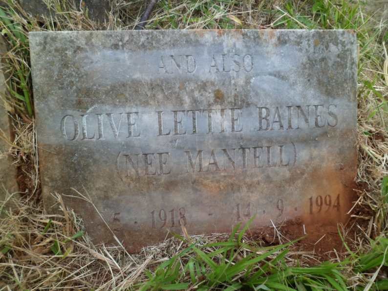 BAINES Olive Lettie nee MANTELL 1918-1994